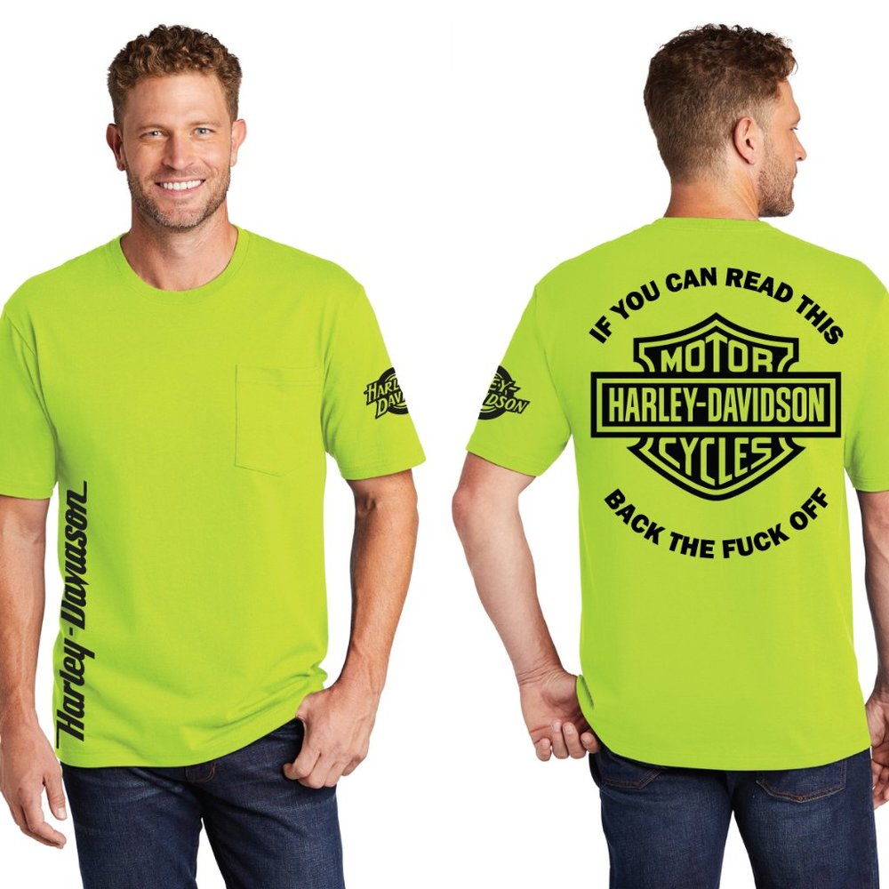 Back the F*ck Off Harley Davidson T-Shirt Tee Gildan Asst Colors and Sizes Funny